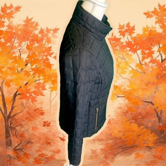 J. Crew Factory Black Zip-Up Quilted Down-Filled Jacket Size XS - Picture 11 of 14